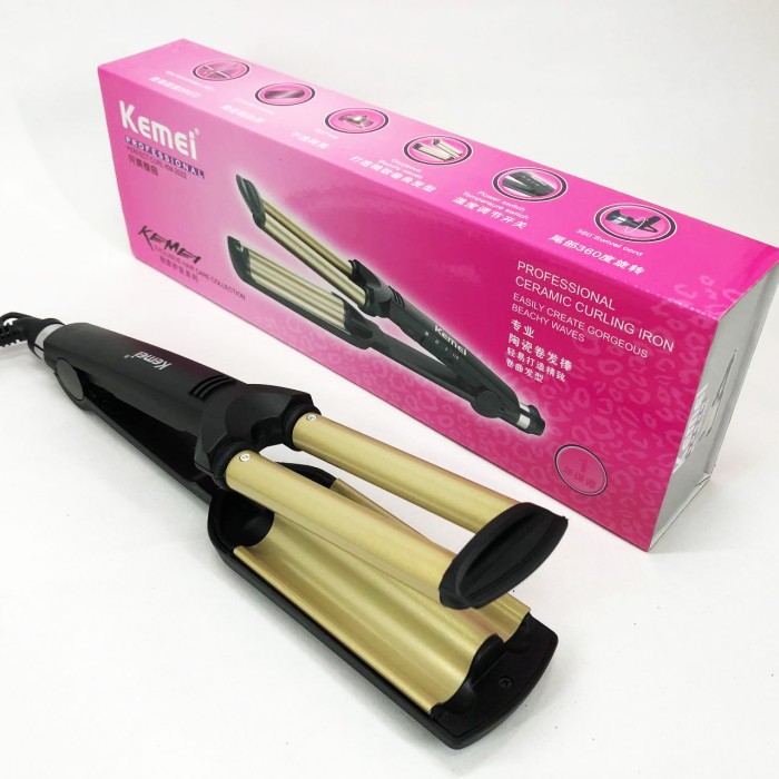 Конусна плойка для прикореневого об'єму Kemei KM-2022, Плойка для накрутки локонів UD-39