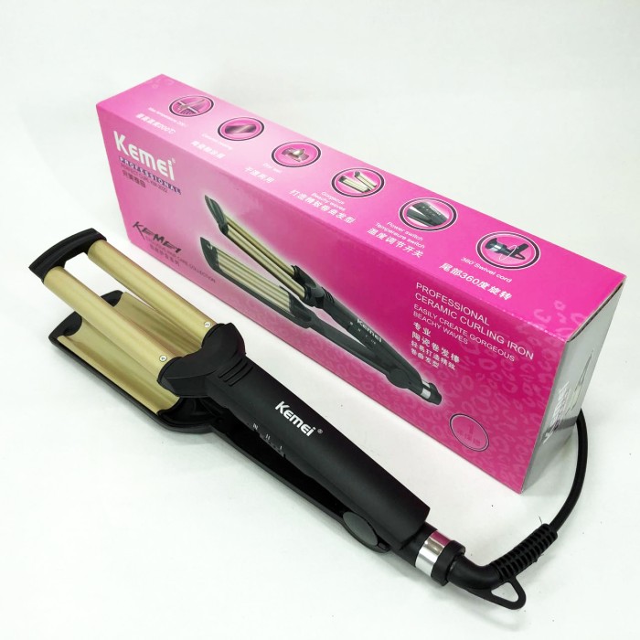 Конусна плойка для прикореневого об'єму Kemei KM-2022, Плойка для накрутки локонів UD-39