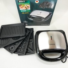 Сковорода гриль двостороння для дому, Настільний домашній гриль, Електровафельниця бутербродниця HQ-93