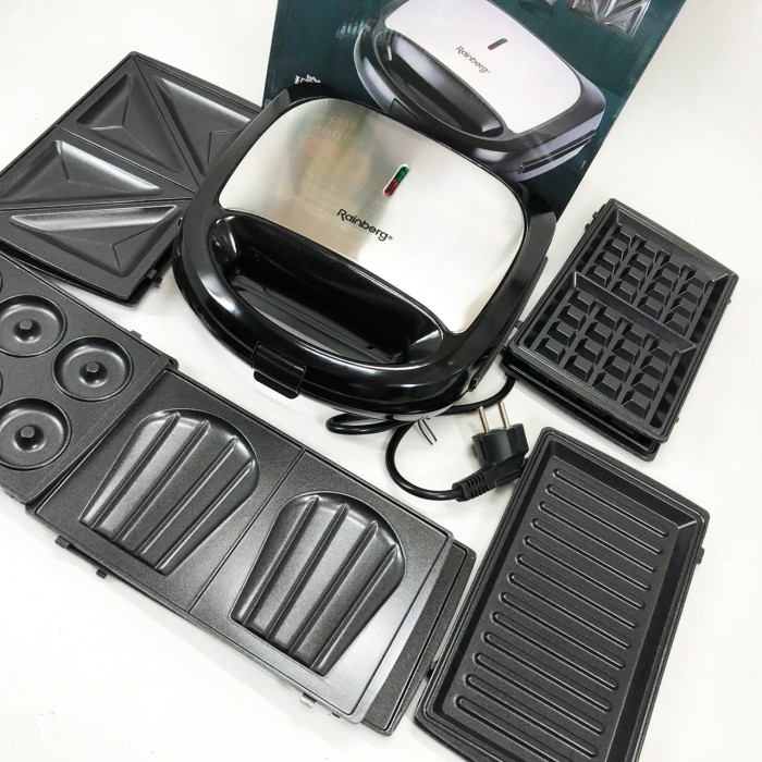 Сковорода гриль двостороння для дому, Настільний домашній гриль, Електровафельниця бутербродниця HQ-93