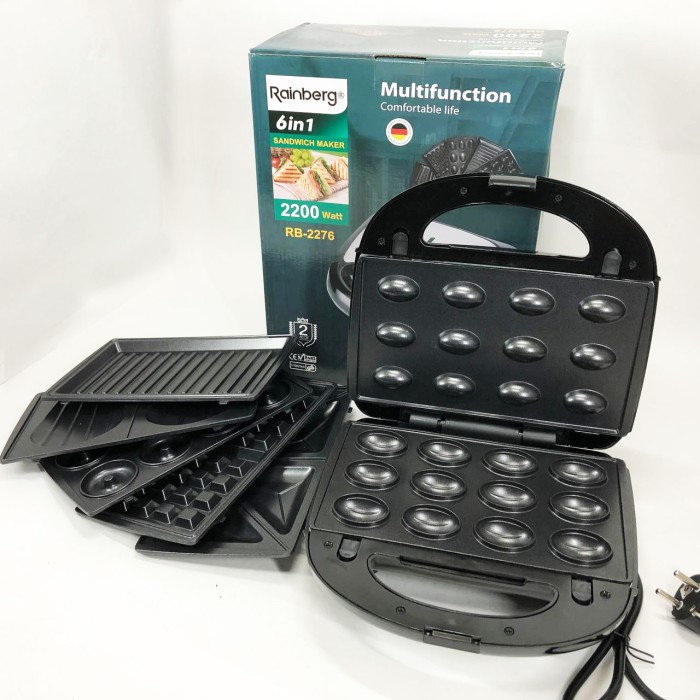Гриль контактний притискний для шаурми Rainberg, Мультипекар гриль, Вафельниця професійна LQ-15