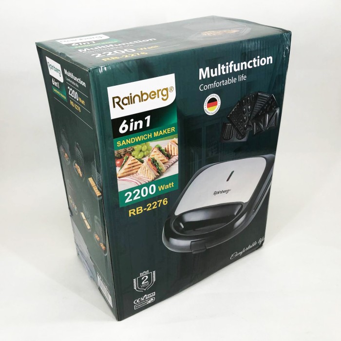 Гриль контактний притискний для шаурми Rainberg, Мультипекар гриль, Вафельниця професійна LQ-15