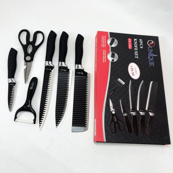 Ексклюзивні кухонні ножі UNIQUE, Набір кухонних ножів преміум, Професійні ножі для домашньої кухні AO-84