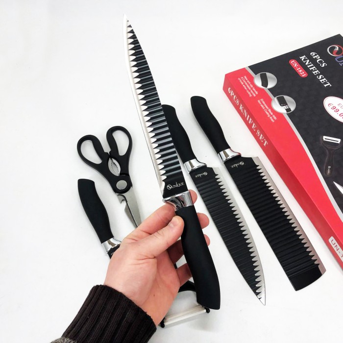 Набір ножів для приготування їжі UNIQUE, Набір ножів красивий та універсальний кулінарних MB-92