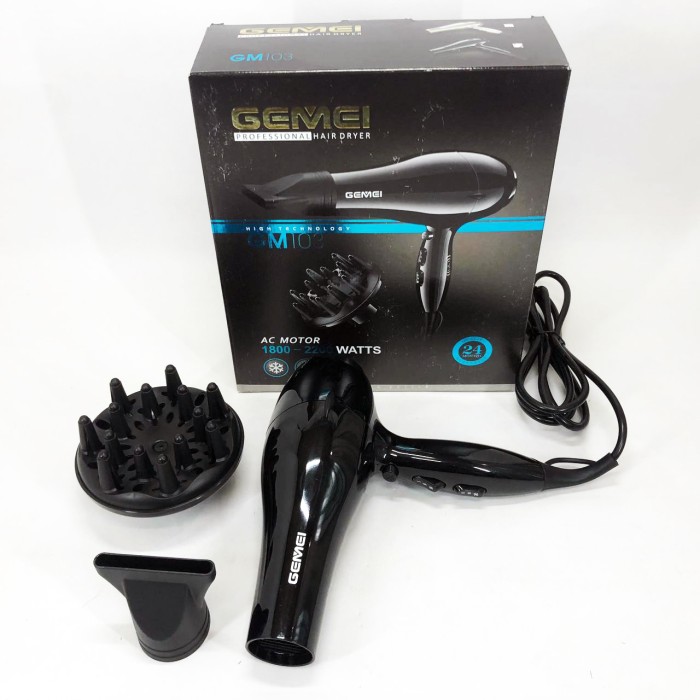 Фен для волосся з регульованою температурою Gemei GM-103 2200 Вт, Фен для укладання з холодним обдувом PH-24