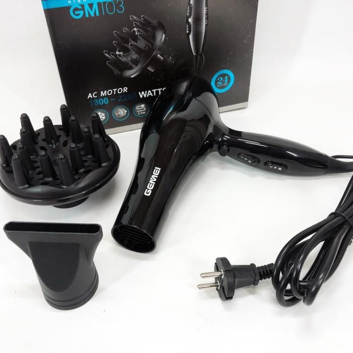 Професійний фен Gemei GM-103 2200Вт для сушіння укладання волосся режими швидкості, SG-492 температури, сенсор