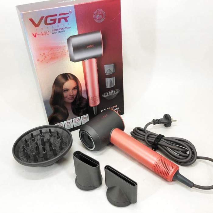 Фен для волосся з насадками VGR V-440, Професійний фен, Фен дорожній для укладання, NO-643 Фен потужний