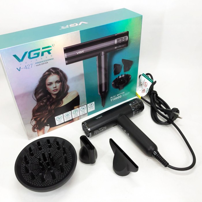 Потужний фен для волосся VGR V-427 1900 Вт, Фен для різних типів волосся без шкоди KV-16