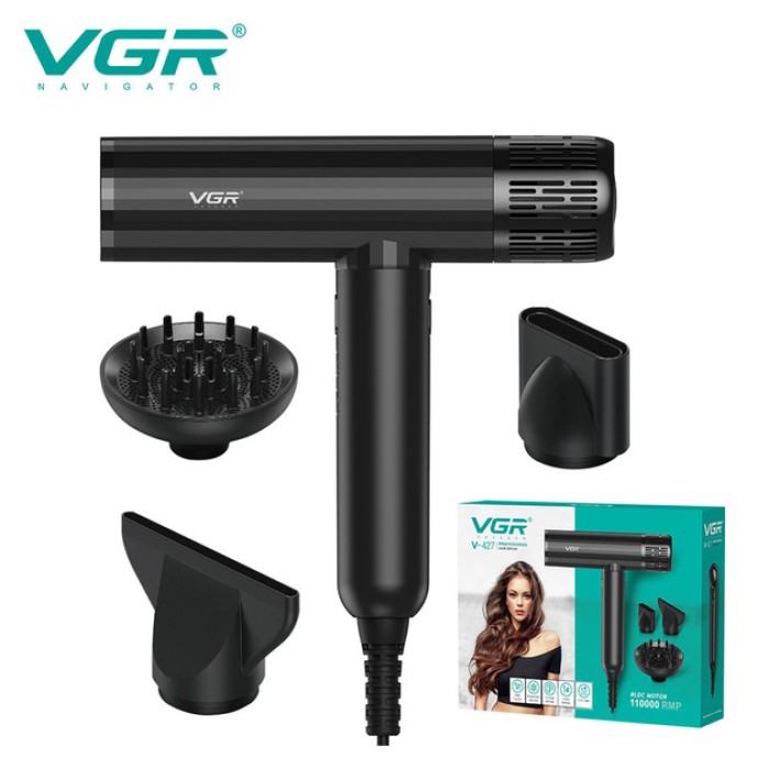 Потужний фен для волосся VGR V-427 1900 Вт, Фен для різних типів волосся без шкоди KV-16