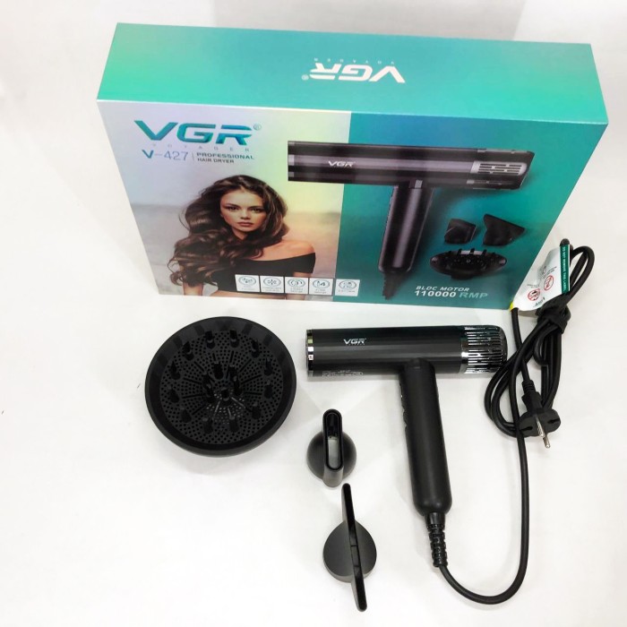 Потужний фен для волосся VGR V-427 1900 Вт, Фен для різних типів волосся без шкоди KV-16
