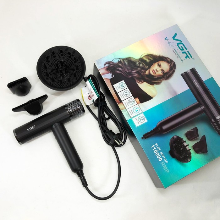 Потужний фен для волосся VGR V-427 1900 Вт, Фен для різних типів волосся без шкоди KV-16