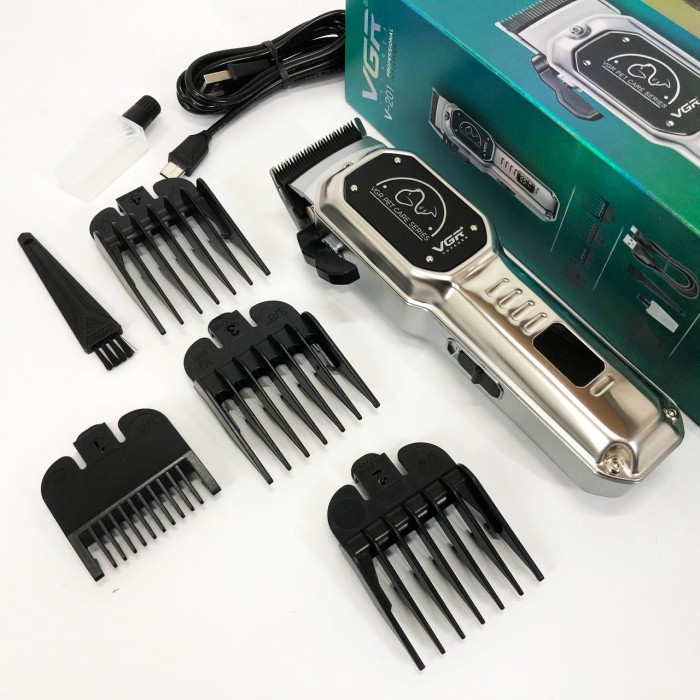Акумуляторна машинка для стрижки тварин VGR V-201 4 насадки KM-12