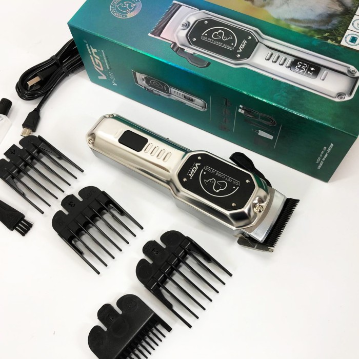 Акумуляторна машинка для стрижки тварин VGR V-201 4 насадки KM-12