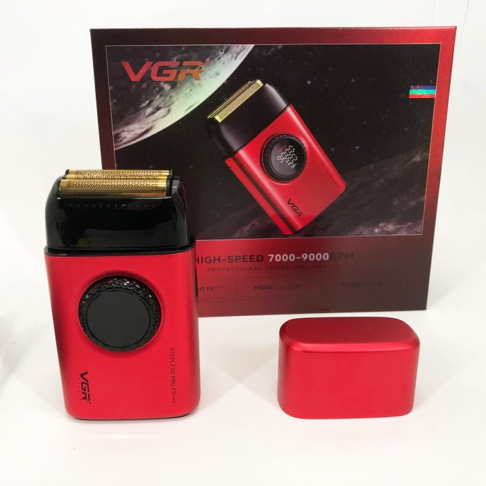 Чоловіча бритва на батарейках VGR V-378 RED, Бритва з акумуляторним зарядним пристроєм SU-86