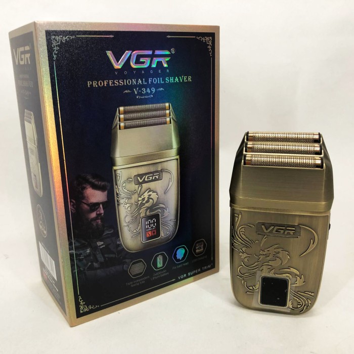 Портативна сіткова бритва VGR V-349, Бритви акумуляторні, Машинка для стрижки бороди FC-118 з акумулятором