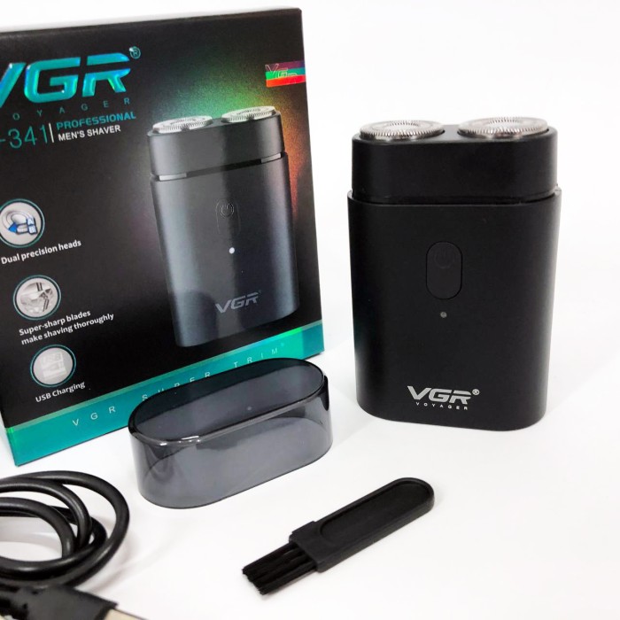 Акумуляторна бритва для стрижки волосся та бороди VGR V-341, Вологостійка електрична бритва JX-38
