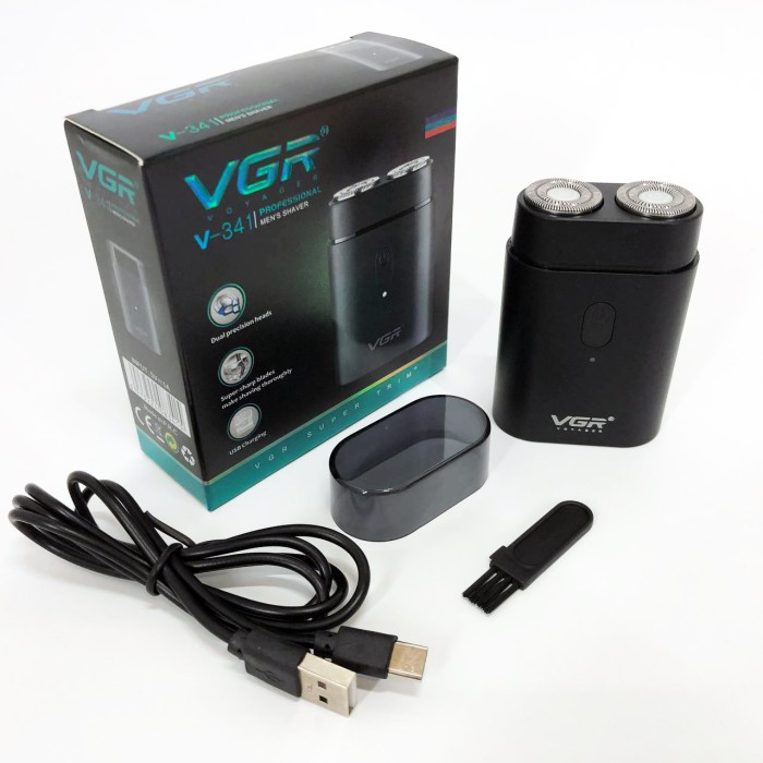 Акумуляторна бритва для стрижки волосся та бороди VGR V-341, Вологостійка електрична бритва JX-38