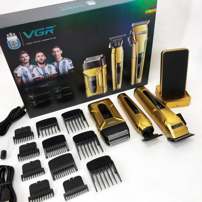 Бездротовий акумуляторний тример для стрижки волосся VGR V-694, Машинка для стрижки волосся і потилиці ZG-12