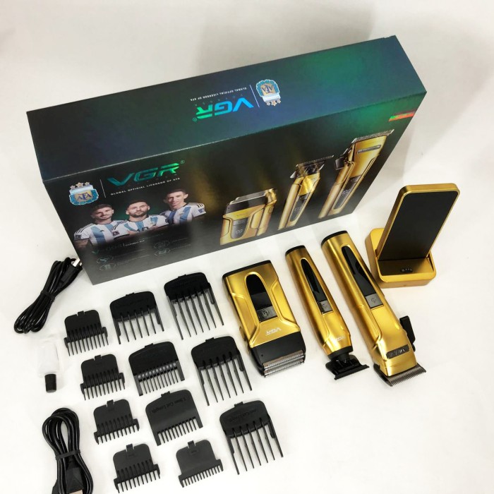 Бездротовий акумуляторний тример для стрижки волосся VGR V-694, Машинка для стрижки волосся і потилиці ZG-12