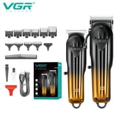 Комплект VGR 2 в 1 V-646 акумуляторна машинка для стрижки UZ-108 та триммер