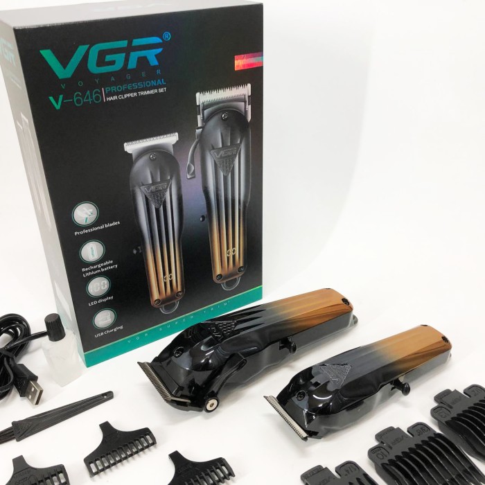 Машинка-тример 3 в 1 для стрижки волосся VGR 2 в 1 V-646, Машинка для стрижки від акб DH-35