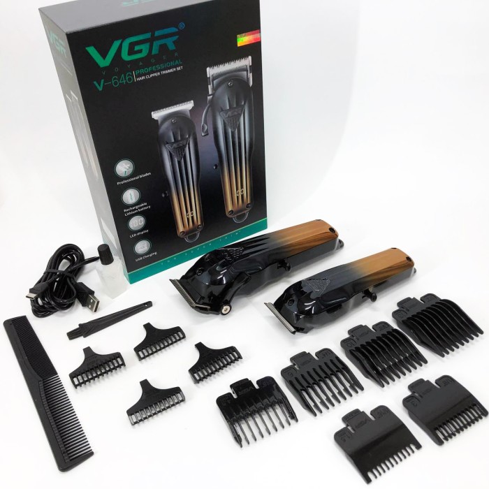 Професійний бездротовий триммер VGR 2 в 1 V-646, Професійний тример для гоління, Тример KA-659 для вусів