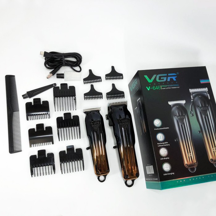Професійний бездротовий триммер VGR 2 в 1 V-646, Професійний тример для гоління, Тример KA-659 для вусів