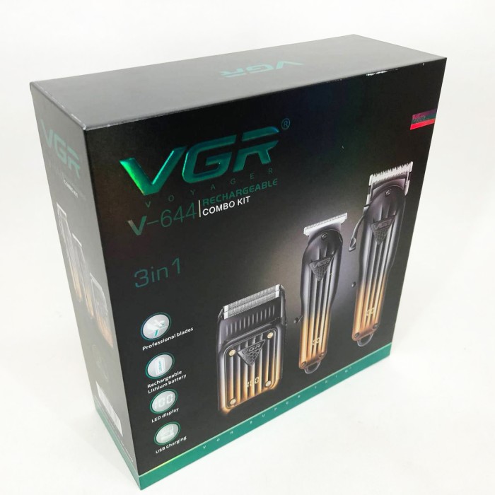 Машинка волосся міцна VGR 3 в 1 V-644, Хороший бездротовий триммер, Професійний тример EB-123 для гоління