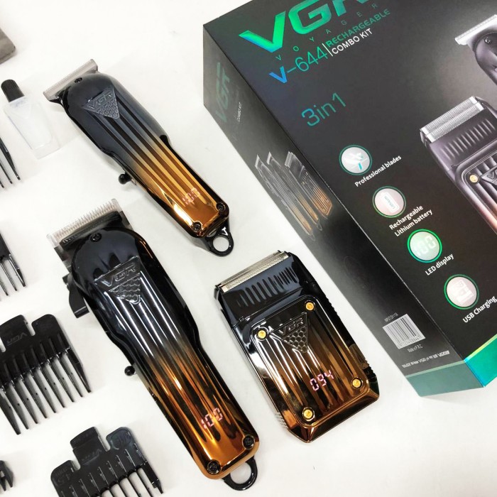 Машинка волосся міцна VGR 3 в 1 V-644, Хороший бездротовий триммер, Професійний тример EB-123 для гоління