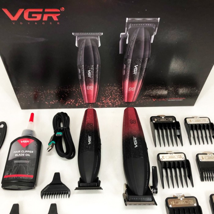 Професійний бездротовий триммер VGR V-640, Бездротові машинки для стрижки, Тример QE-110 для скронь