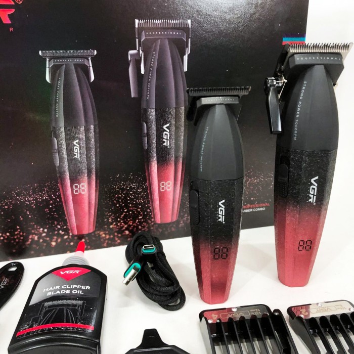 Тример бездротовий VGR V-640, Машинка для стрижки чоловіча, Перезаряджається набір для стрижки волосся AY-61