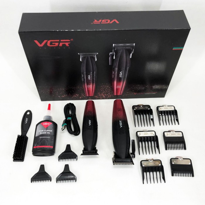 Тример бездротовий VGR V-640, Машинка для стрижки чоловіча, Перезаряджається набір для стрижки волосся AY-61