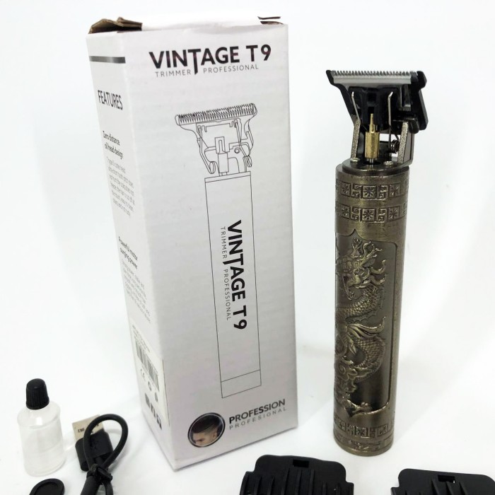 Машинка-тример для стрижки бездротова Vintage, Професійний тример з насадками, Тример для скронь GA-24