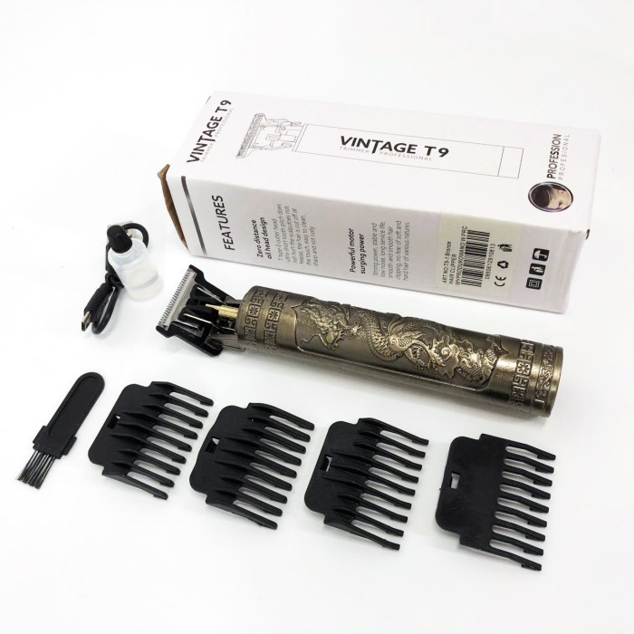 Машинка-тример для стрижки бездротова Vintage, Професійний тример з насадками, Тример для скронь GA-24