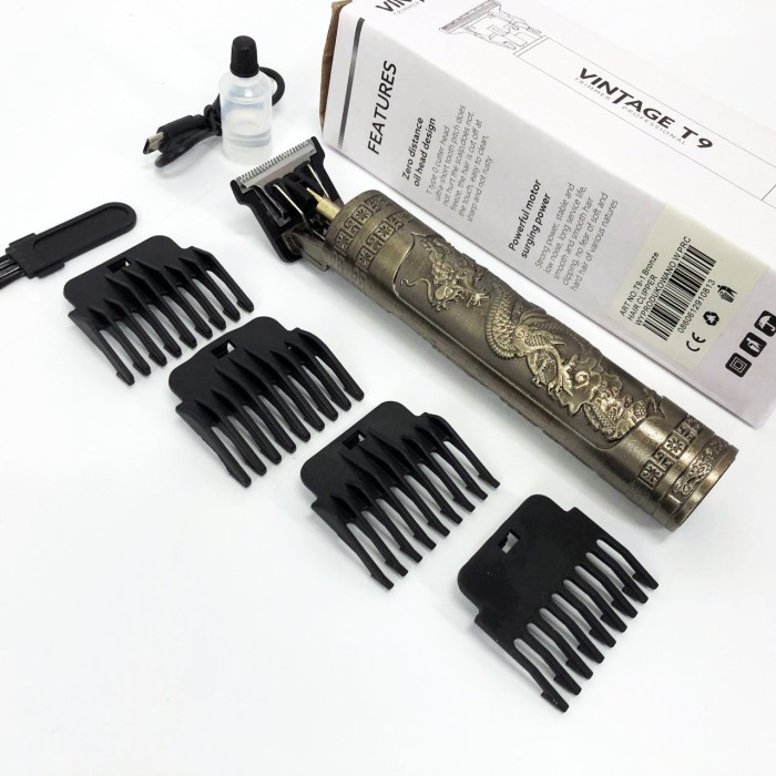 Машинка-тример для стрижки бездротова Vintage, Професійний тример з насадками, Тример для скронь GA-24