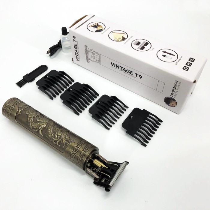 Машинка-тример для стрижки бездротова Vintage, Професійний тример з насадками, Тример для скронь GA-24