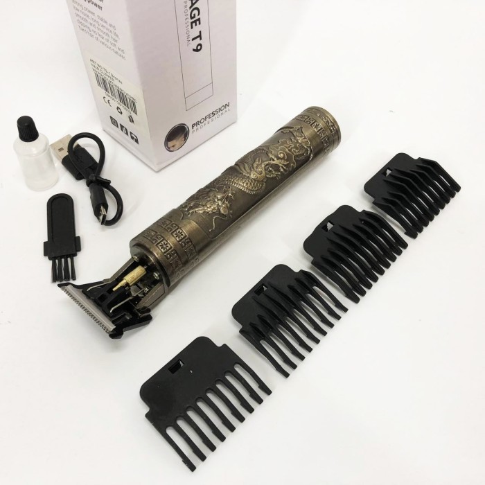 Машинка-тример для стрижки бездротова Vintage, Професійний тример з насадками, Тример для скронь GA-24