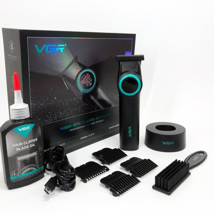 Тример бездротовий VGR V-977, Професійна машинка для стрижки волосся з насадками, Бритва GT-919 тример машинка