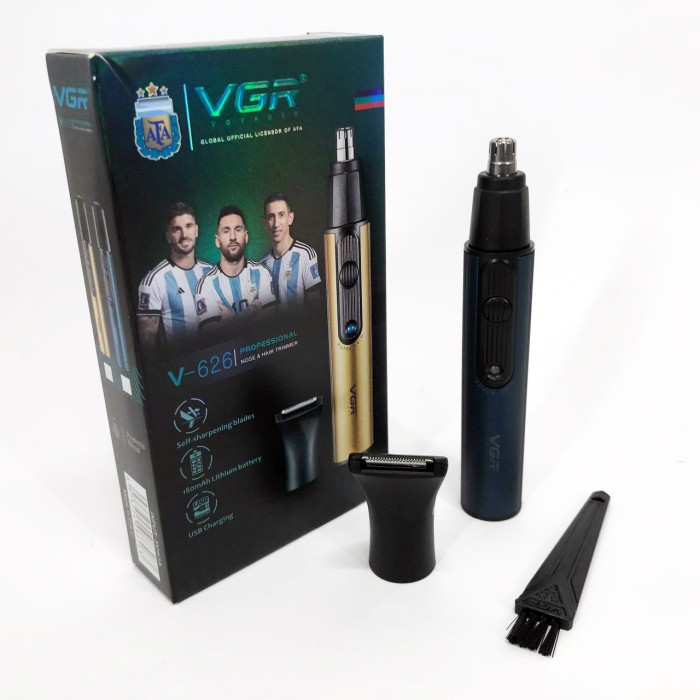 Тример для видалення волосся в носі вухах VGR, Тример для носа і вух професійний, скронь і шиї AT-43