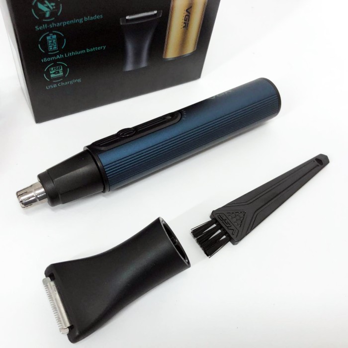 Тример для видалення волосся в носі вухах VGR, Тример для носа і вух професійний, скронь і шиї AT-43