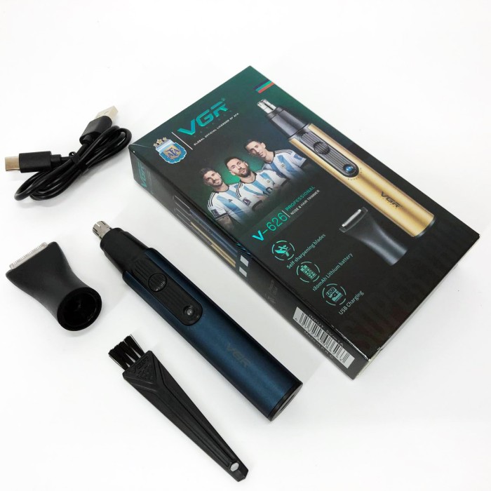 Тример для видалення волосся в носі вухах VGR, Тример для носа і вух професійний, скронь і шиї AT-43