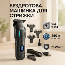 Машинка для стрижки чоловіча VGR V-254, Професійна машинка для стрижки волосся в салон AE-34