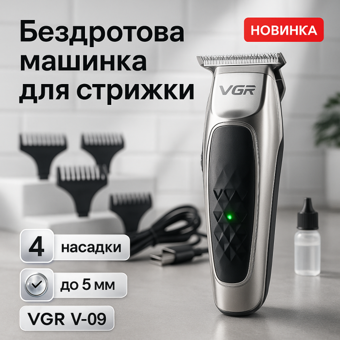 Практична машинка для стрижки волосся VGR V-093, Машинка для стрижки волосся професійна OC-79