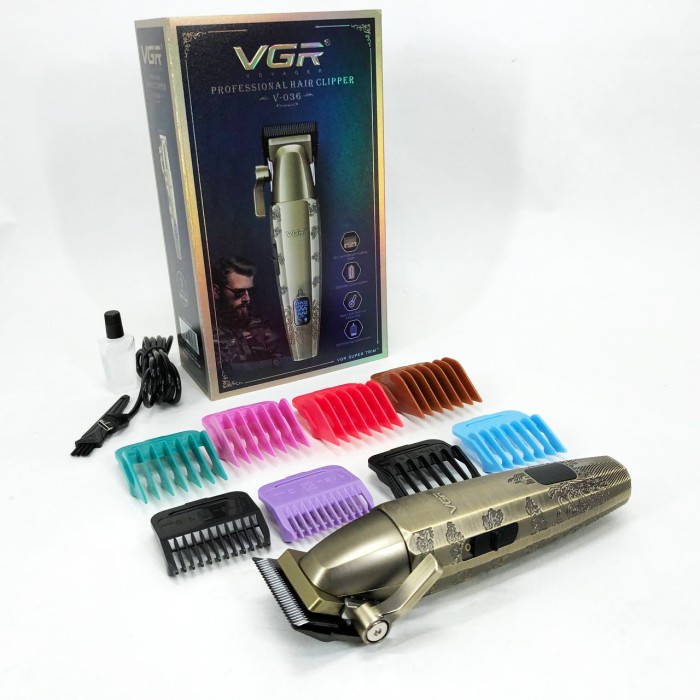 Професійна машинка для гоління голови VGR V-036, Тример для стрижки CM-995 бороди акумуляторний