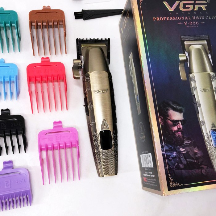 Професійна машинка для гоління голови VGR V-036, Тример для стрижки CM-995 бороди акумуляторний