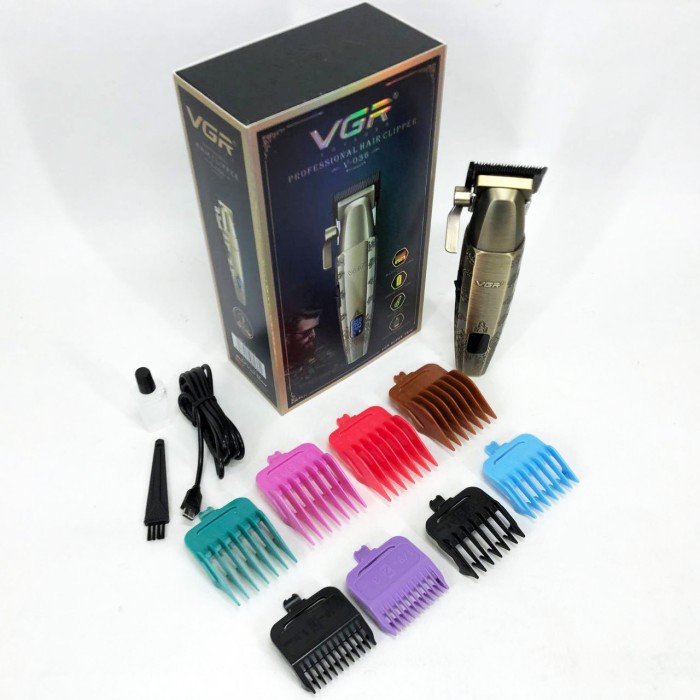 Професійна машинка для гоління голови VGR V-036, Тример для стрижки CM-995 бороди акумуляторний
