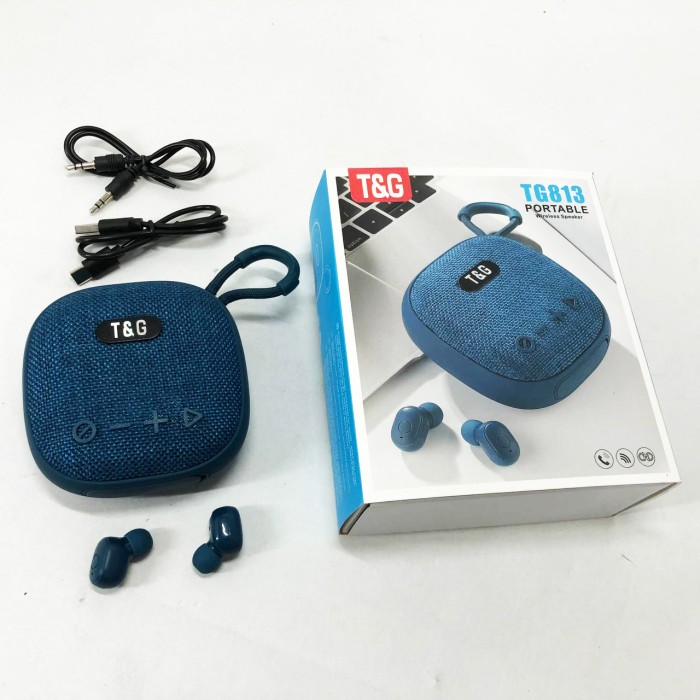 Колонка-Bluetooth із навушниками TG813. Колір: синій