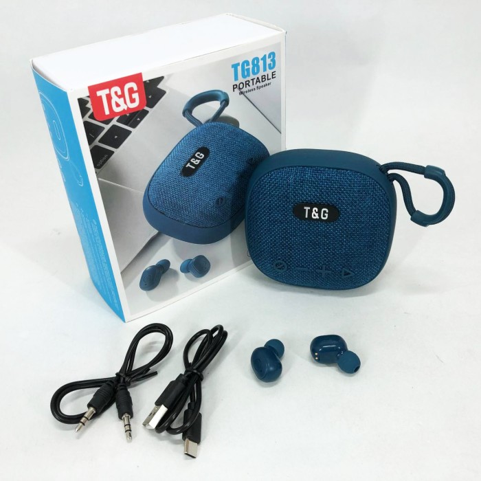 Колонка-Bluetooth із навушниками TG813. Колір: синій