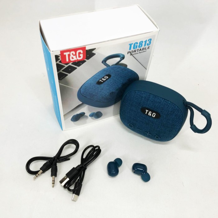 Колонка-Bluetooth із навушниками TG813. Колір: синій