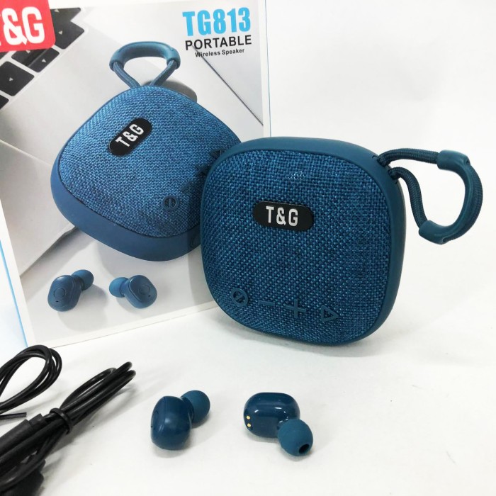 Колонка-Bluetooth із навушниками TG813. Колір: синій